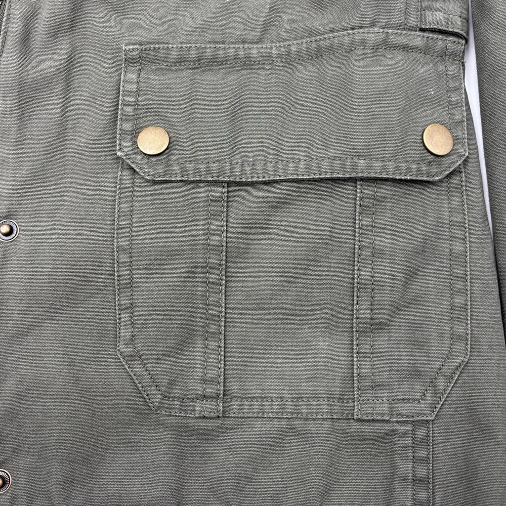 KUT from the Kloth Women's Medium Olive Green Military Field Jacket 100% Cotton - Picture 9 of 16